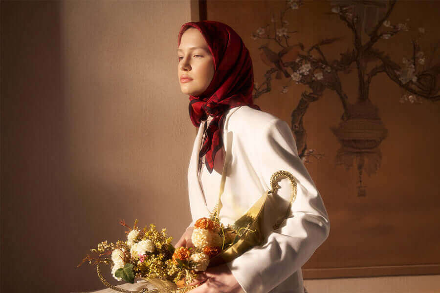 Viskon floş eşarplar ile zarif ve modern kombinler