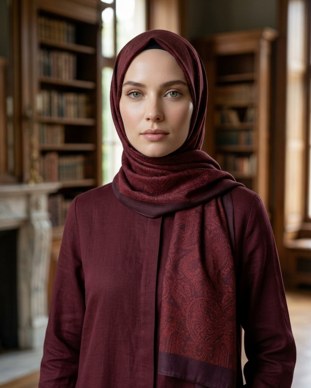 Heritage Saye Şal - Bordo