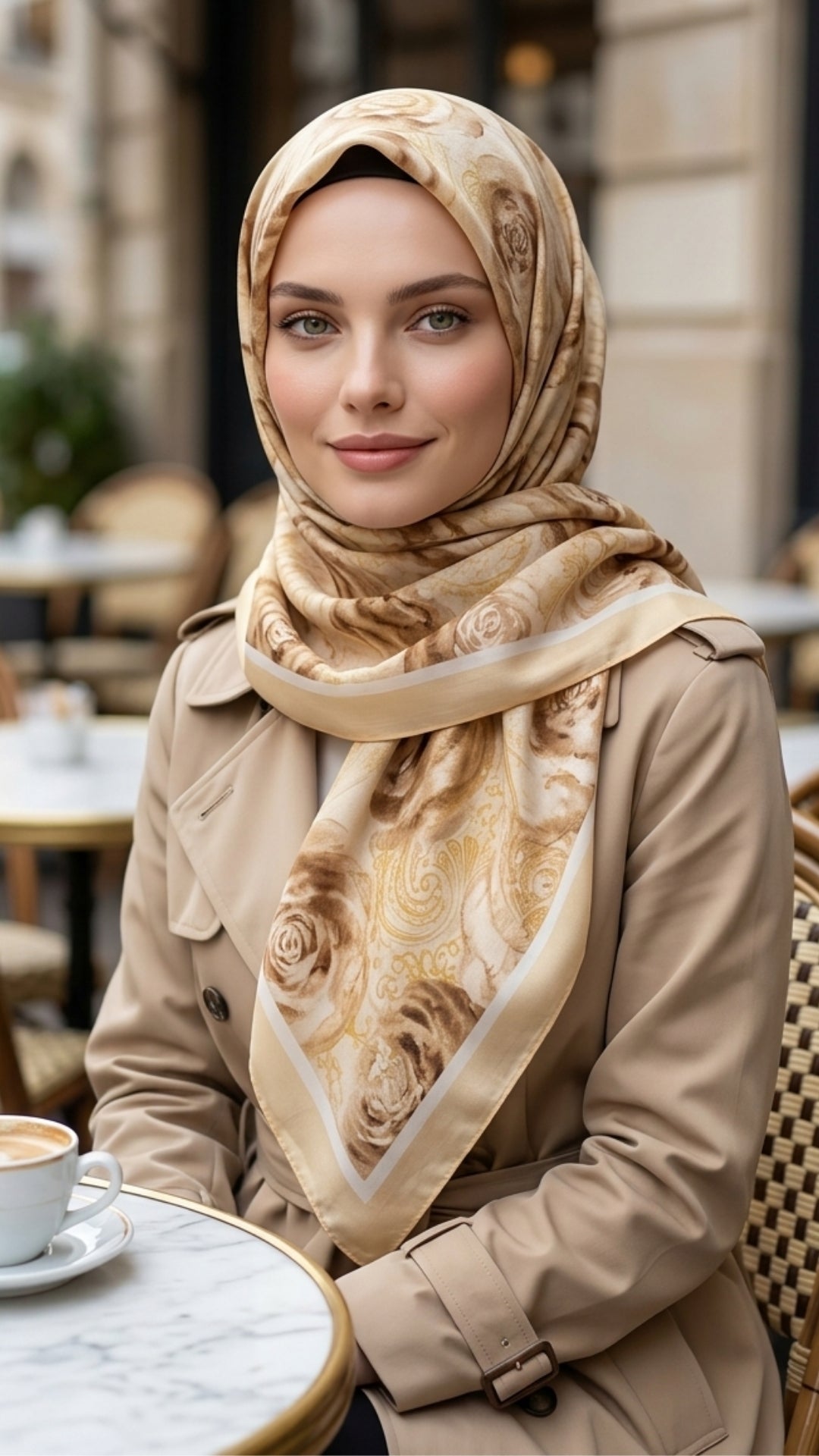 Pamuk dokulu Rossa Desen Soft Şal Tereyağ Sarısı tam boy