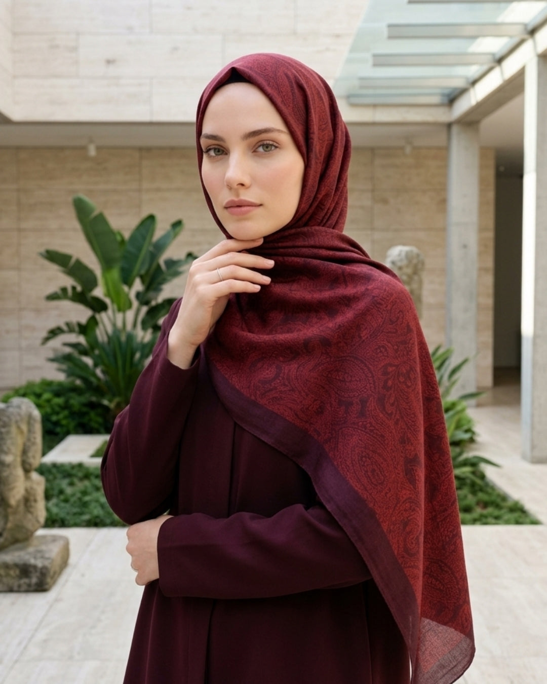 Heritage Saye Şal - Bordo