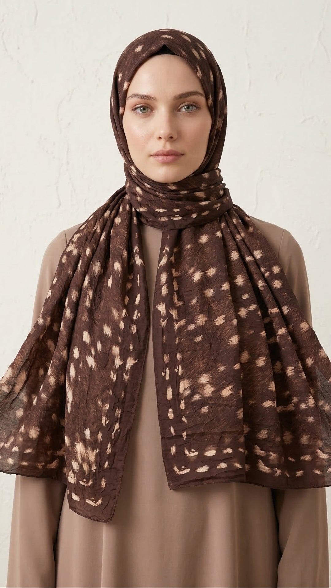 Bambi Kraş Şal Kahve önden görünüm