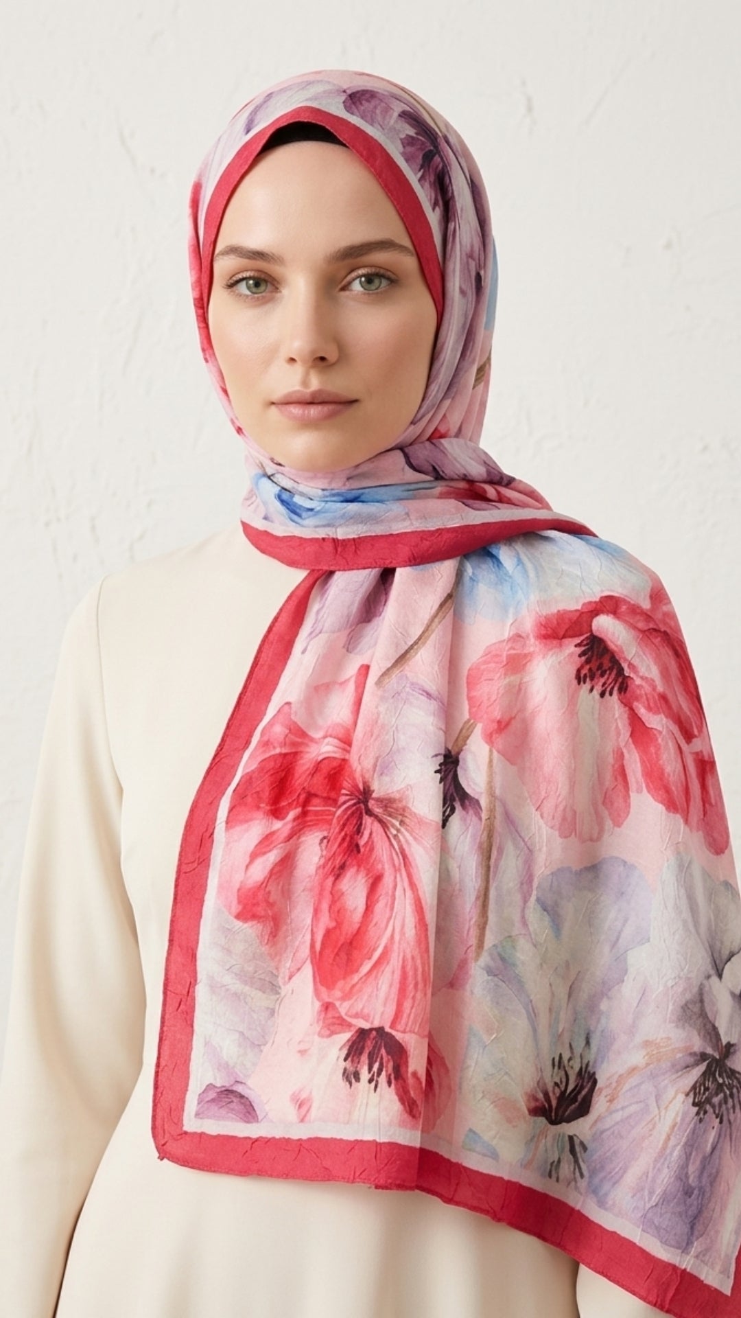 Desenli Bambu Kraş Şal Fuşya | Canlı ve Zarif