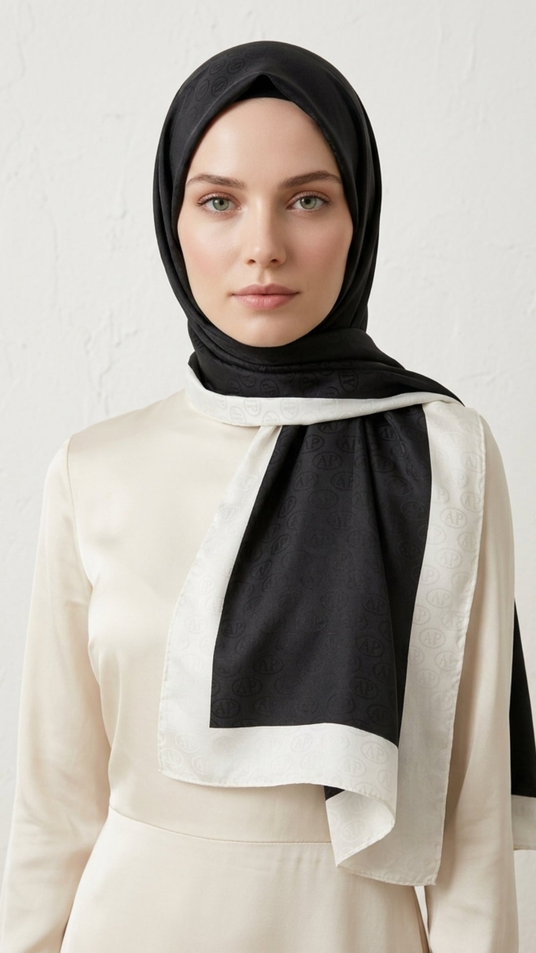 Jakar Şal AP Monogram Desen - Siyah