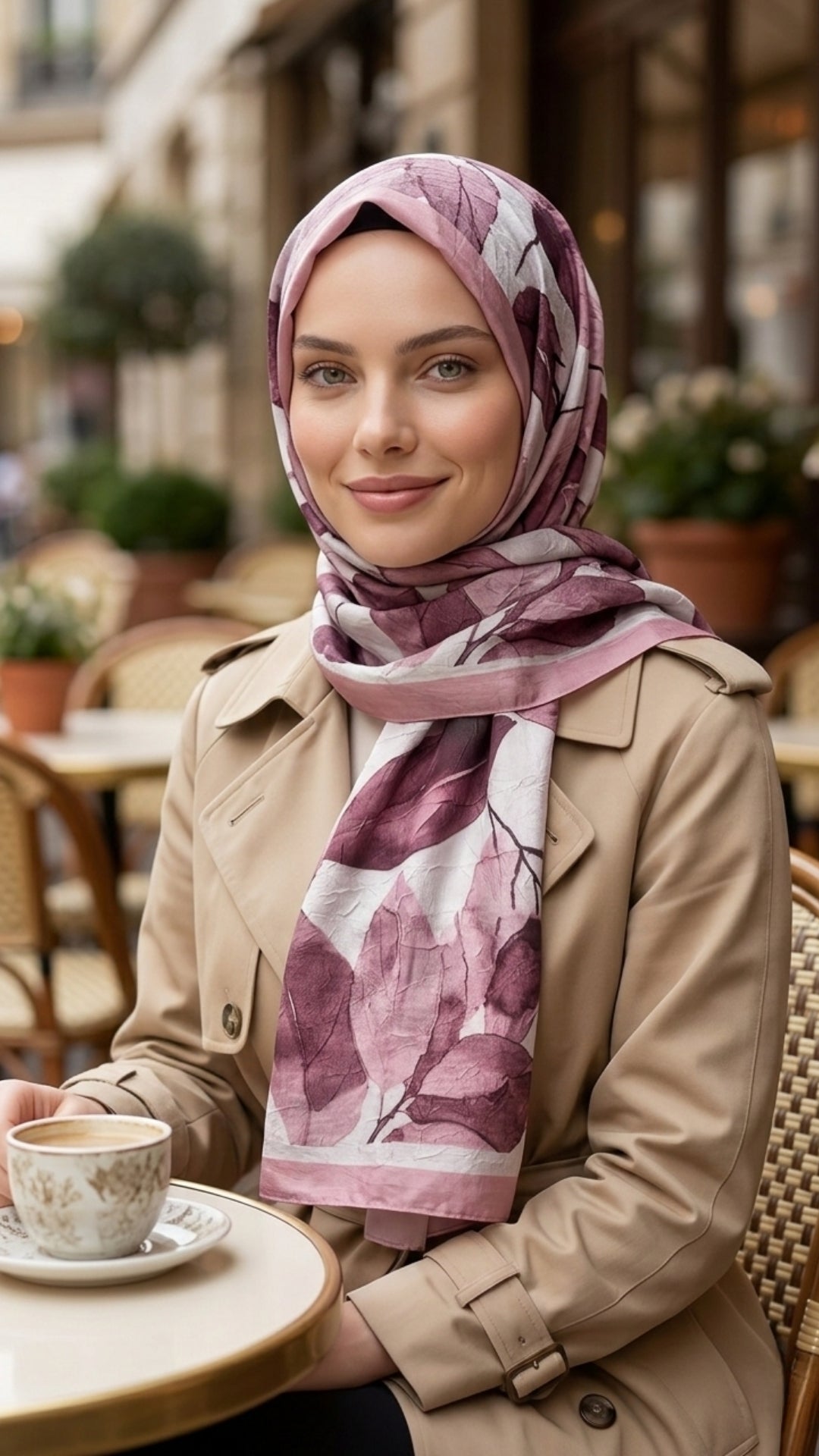 Desenli Bambu Kraş Şal Toz Pembe | Zarif ve Modern