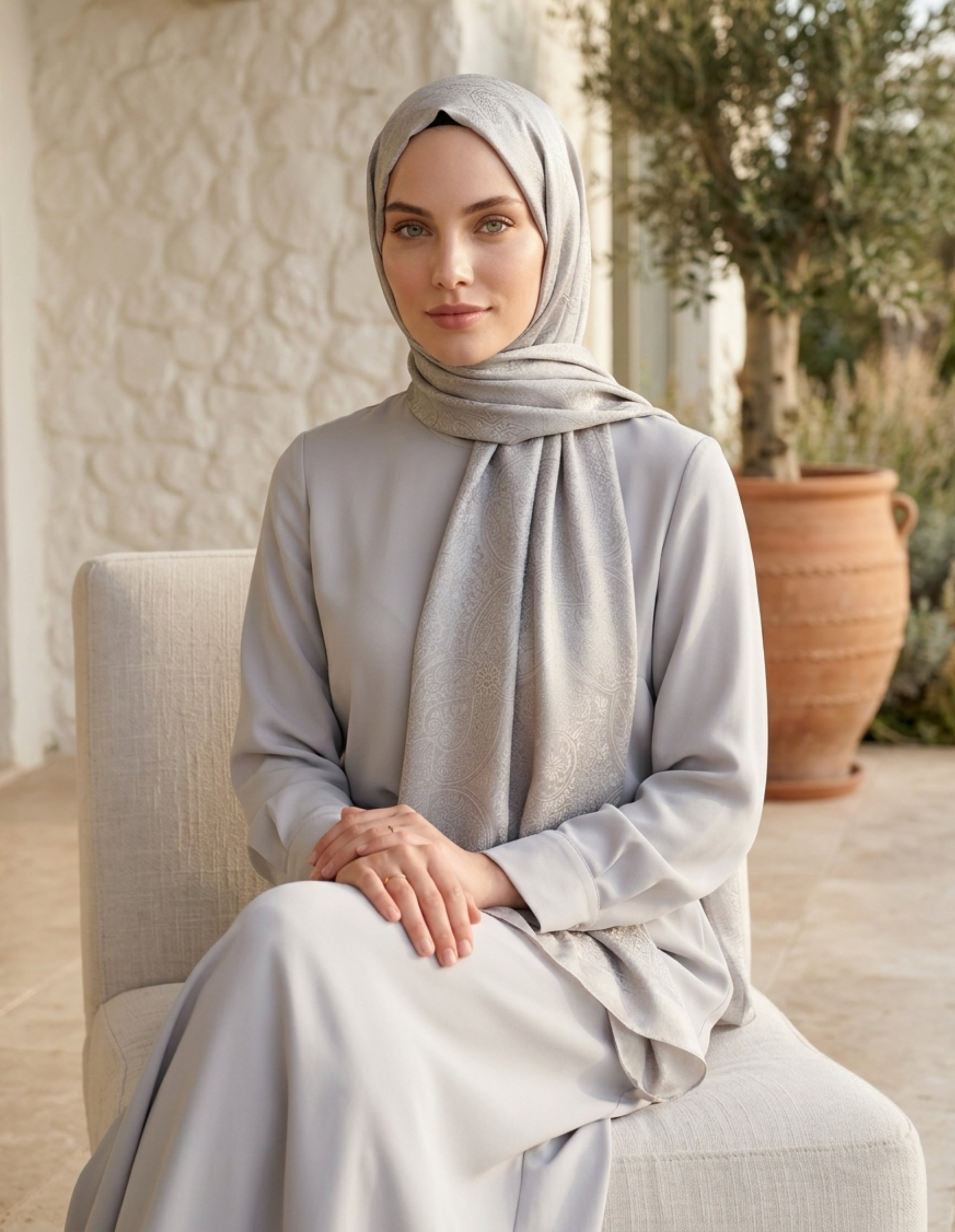 Vera Desen Shine Line Şal Vizon Taş Rengi | Sofistike Seçim