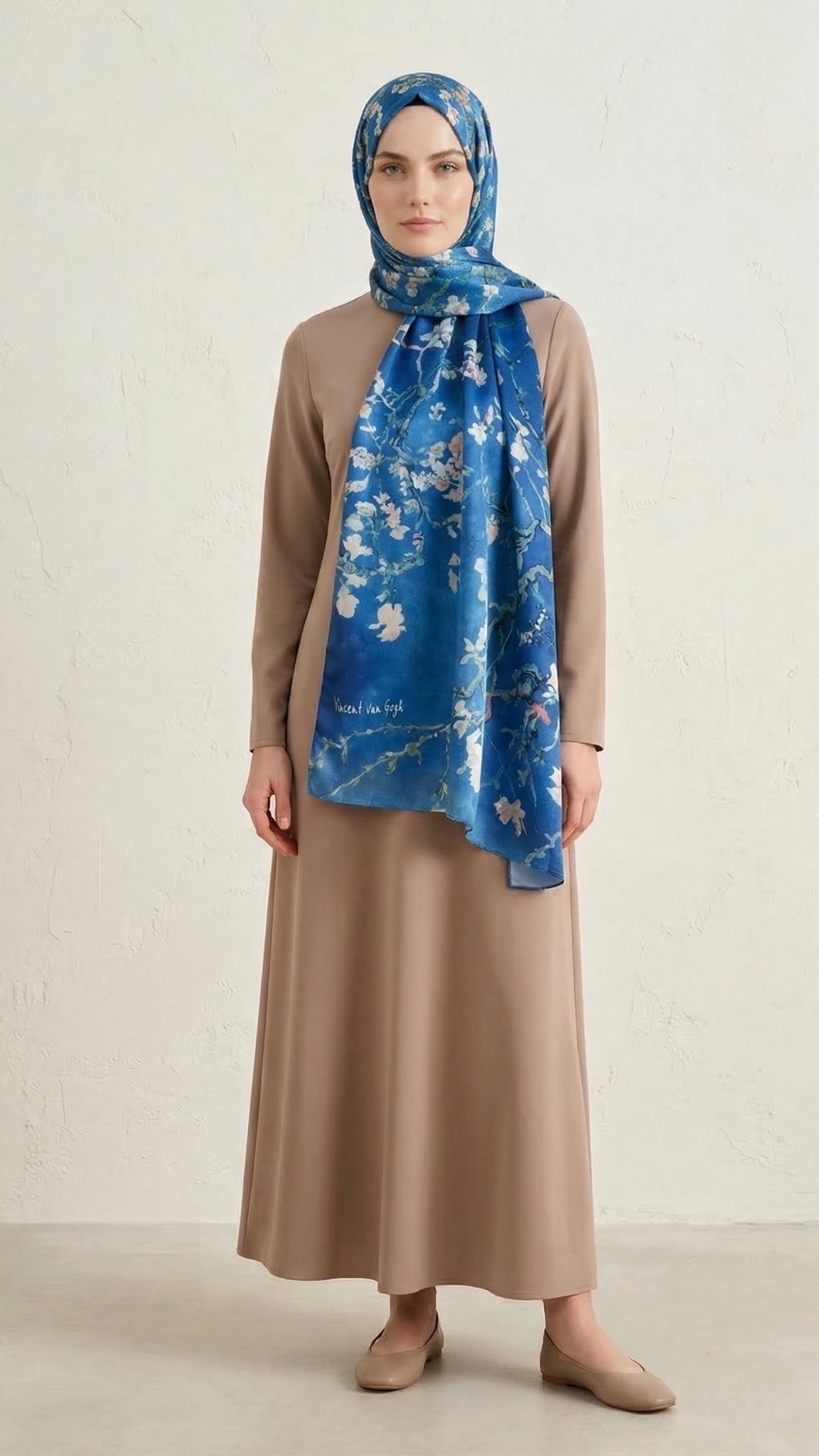 Van Gogh Badem Ağacı Art İpek Mavi | Sanatsal Şıklık