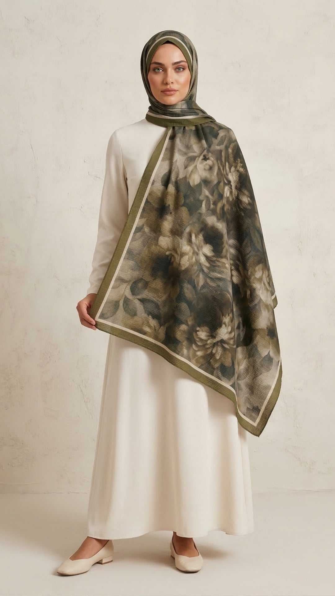 Frosted Bloom Müslin Şal Çağla terletmeyen ferah kullanım