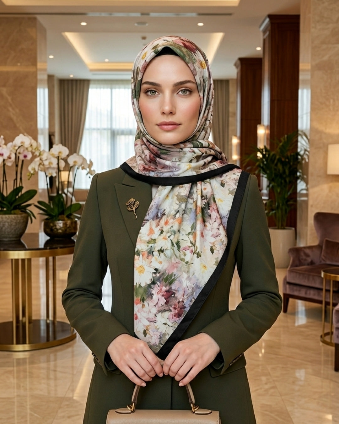 Desenli Bambu Kraş Şal Siyah Çiçekli kadın şal modeli