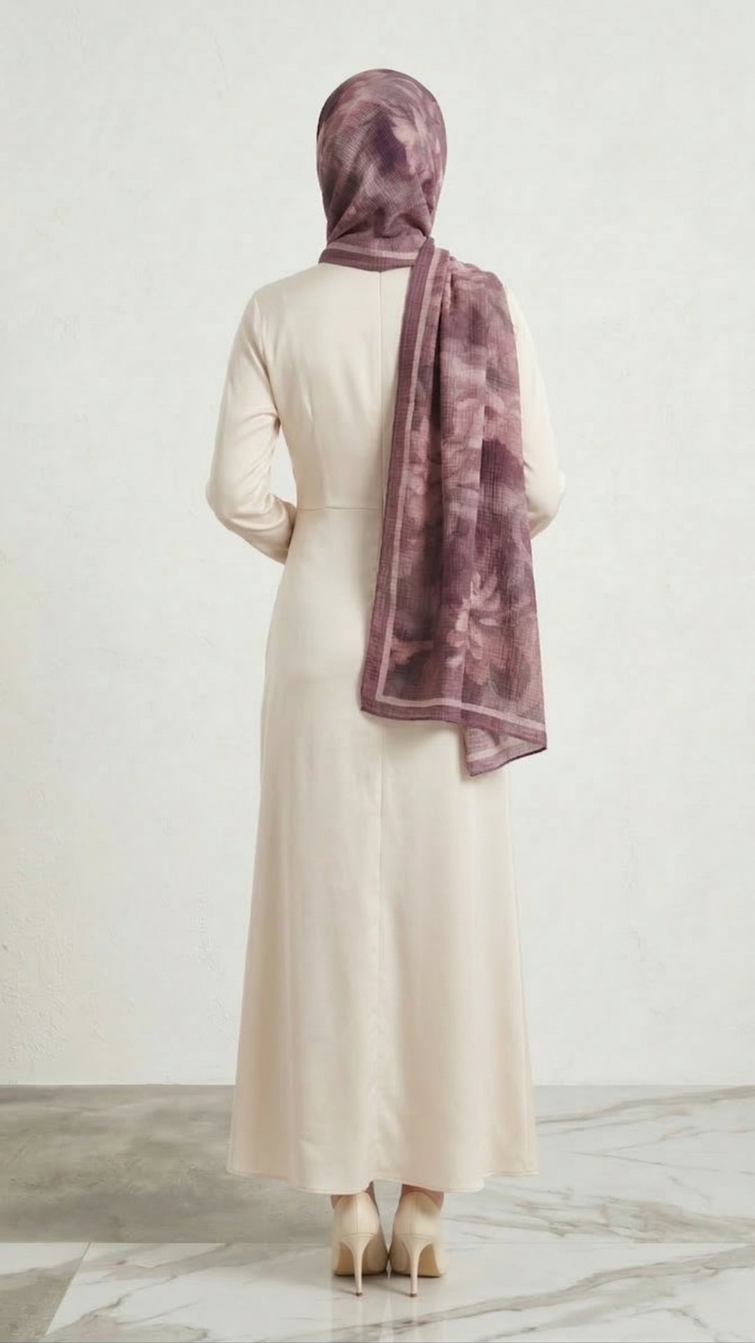 Frosted Bloom Müslin Şal Koyu Pembe desen yakından görünüm