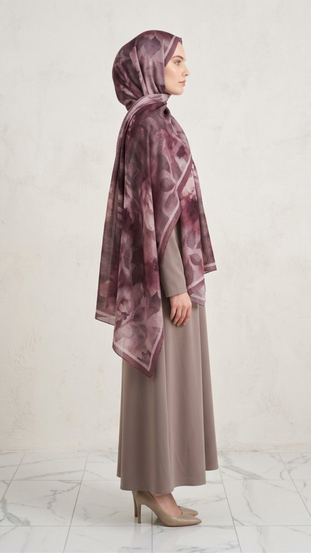 Frosted Bloom Müslin Şal Koyu Pembe günlük rahat kombin