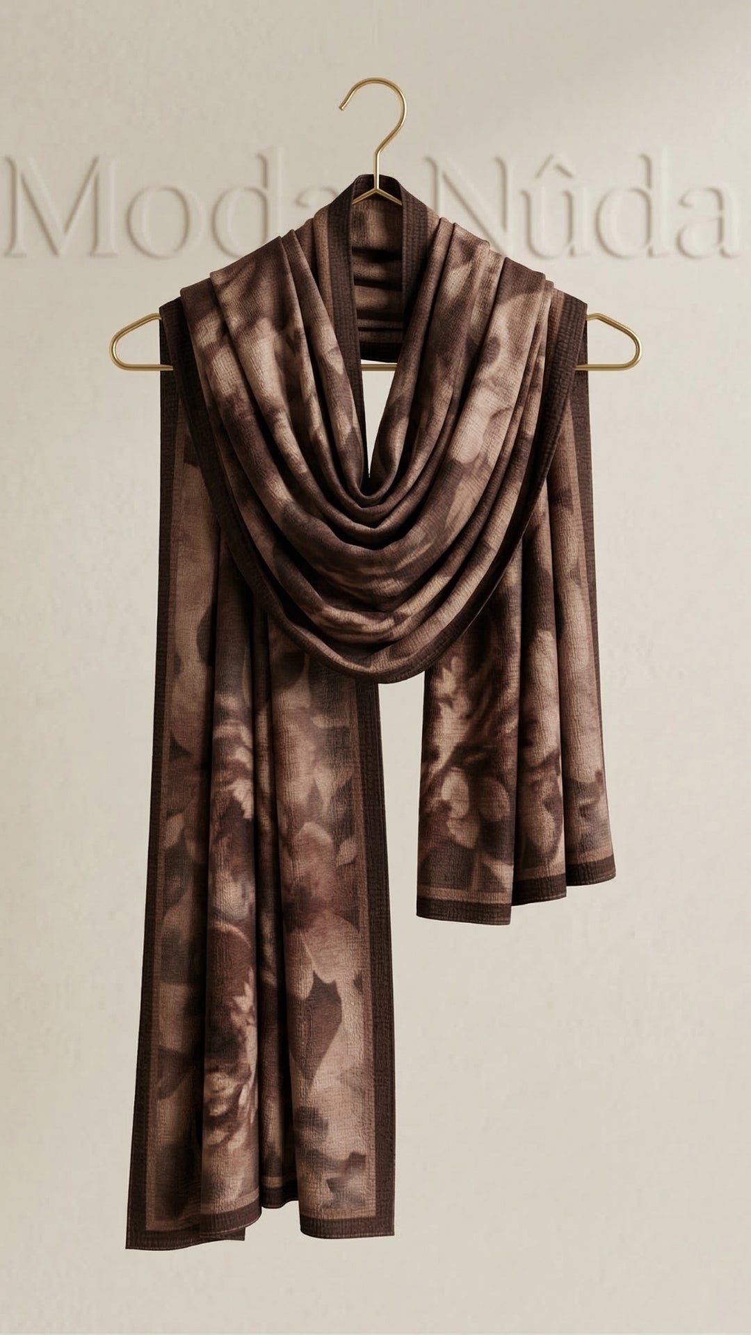 Frosted Bloom Müslin Şal Acı Kahve terletmeyen ferah kullanım