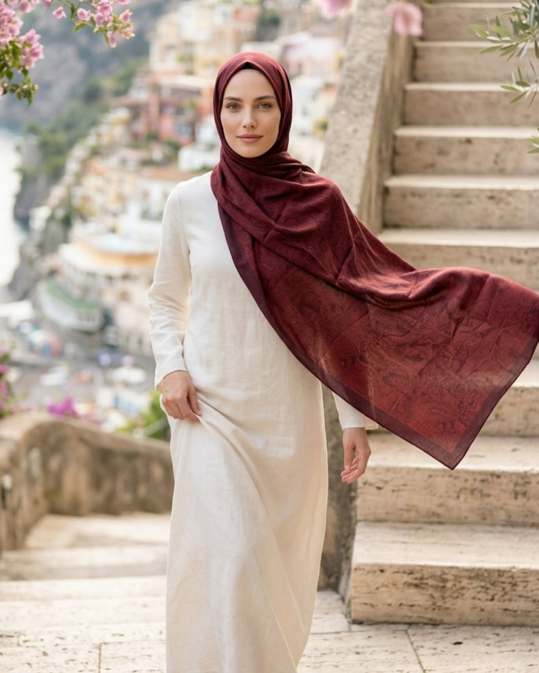 Heritage Saye Şal - Bordo