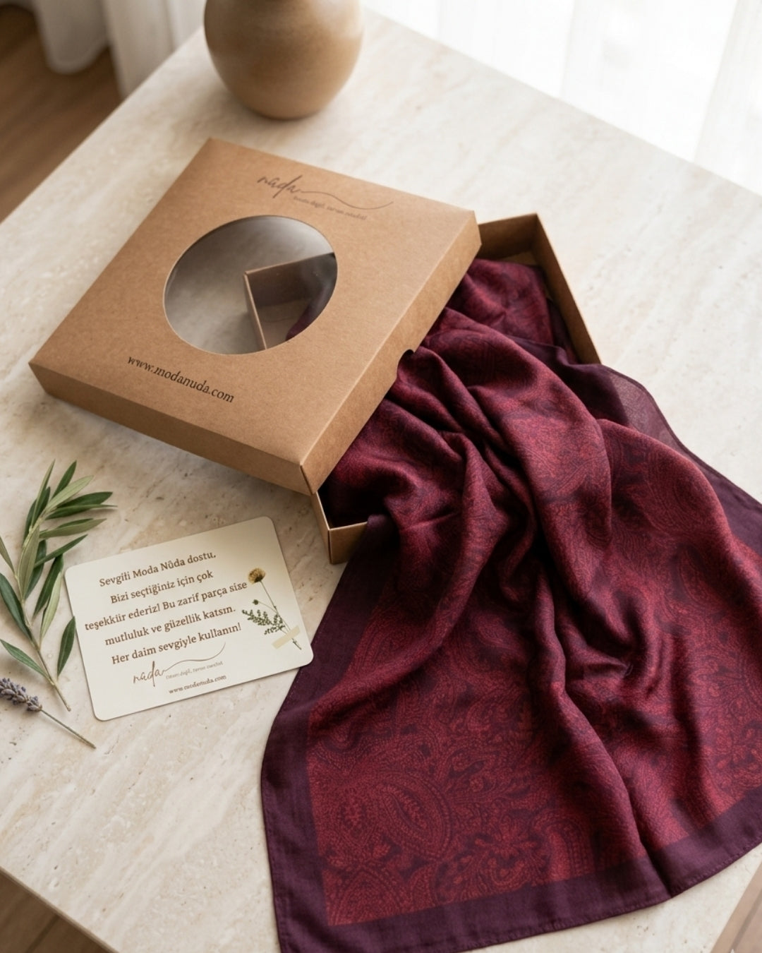 Heritage Saye Şal - Bordo