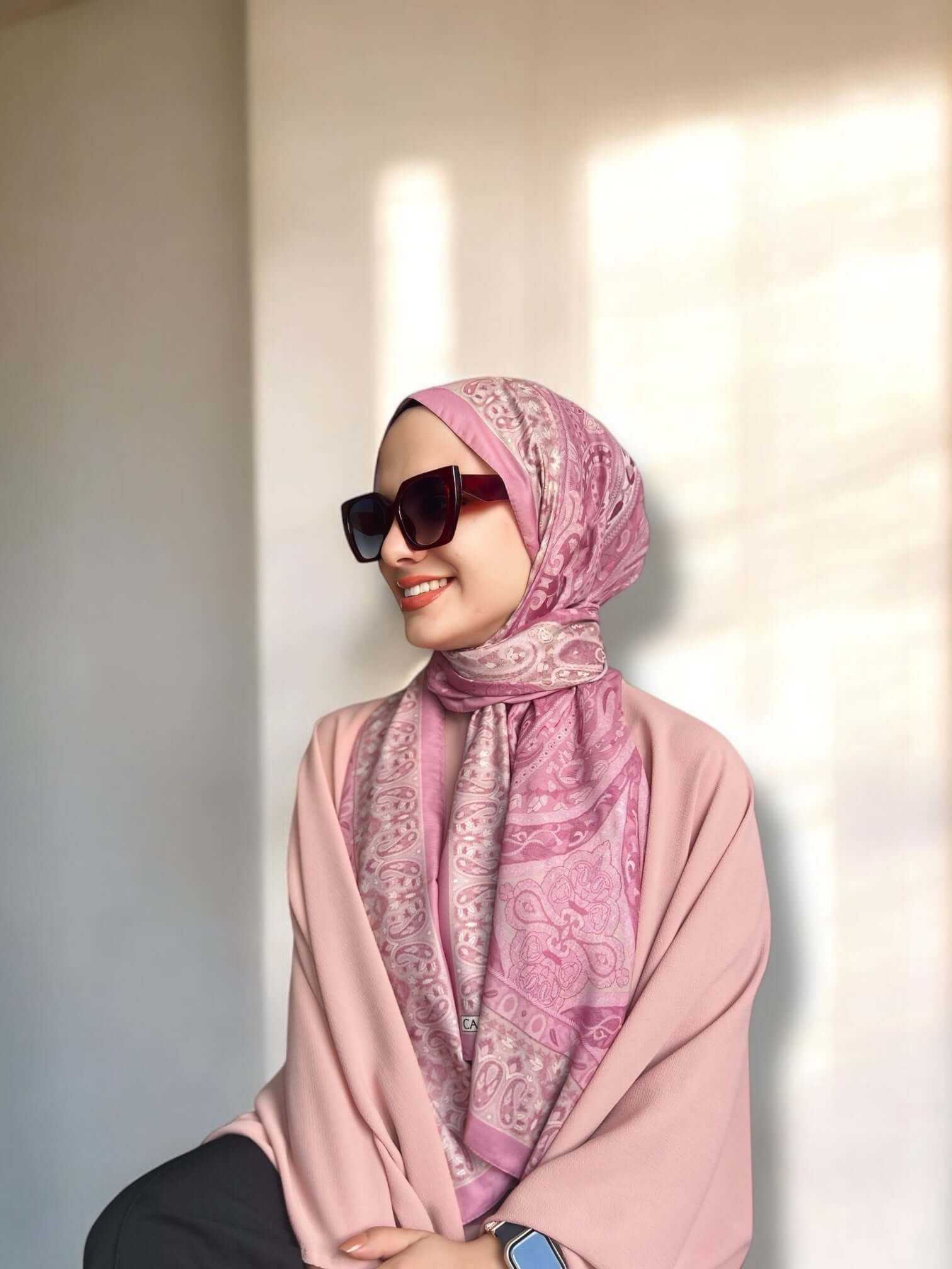 Vela Desen Soft Şal - Pembe