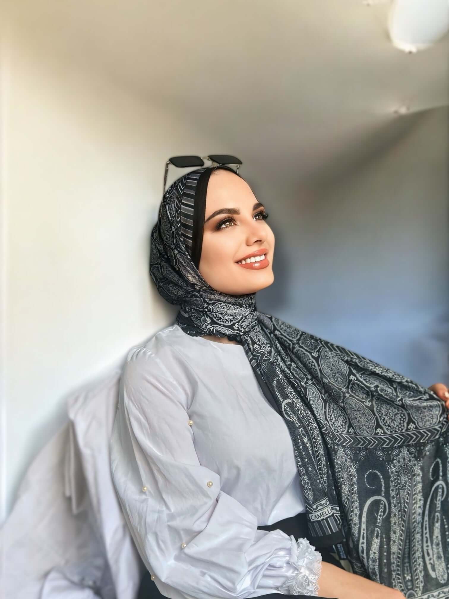 Ethnic Crash Şal - Siyah