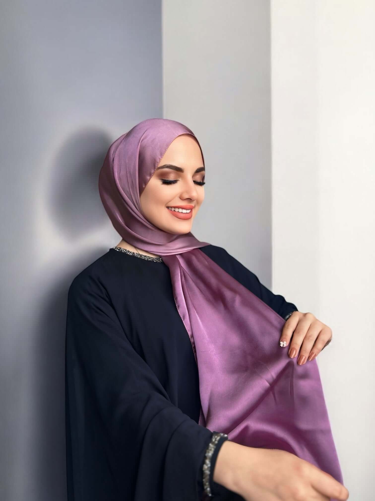 İdol Saten Janjan Şal - Sirke