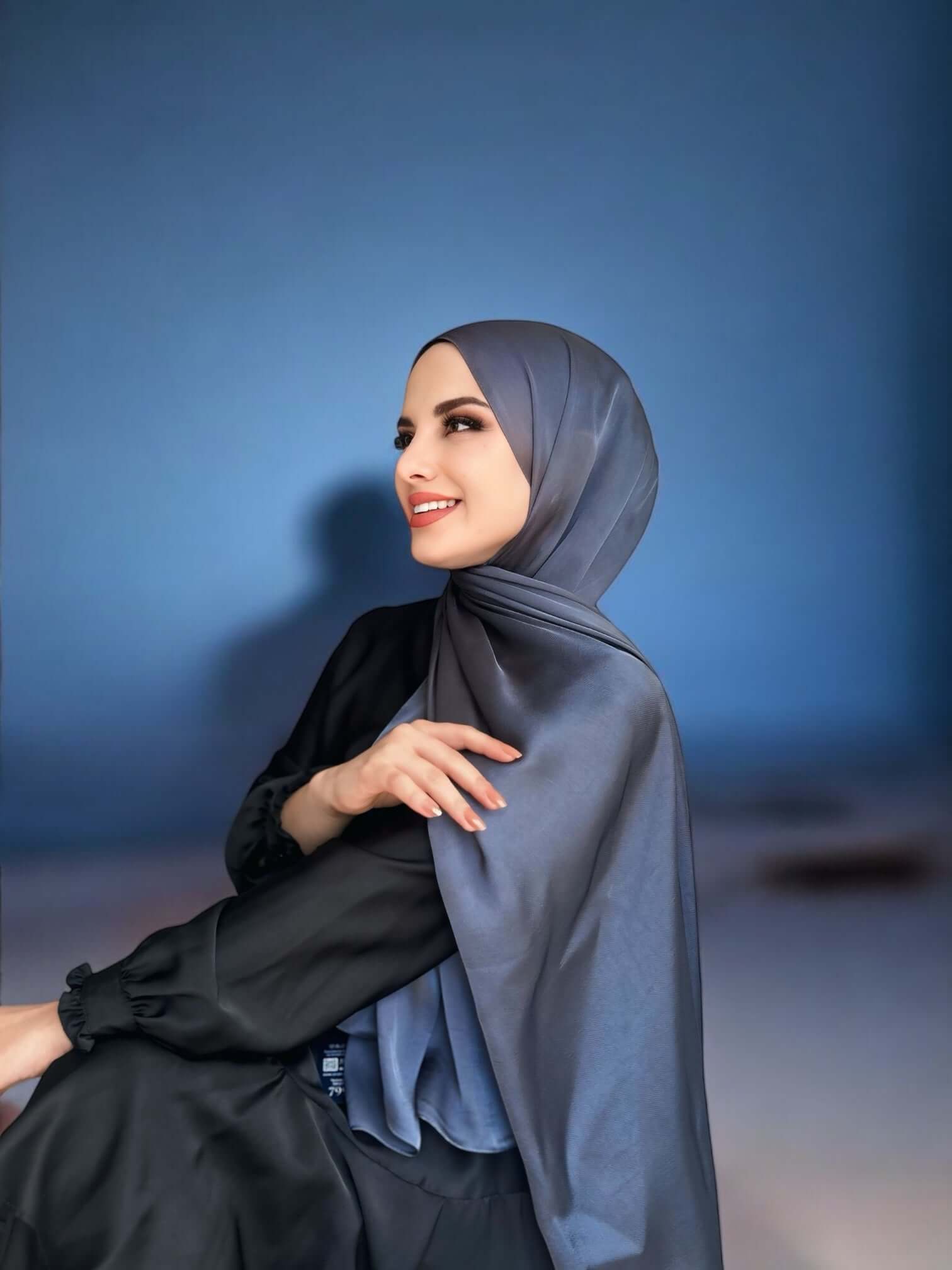 İdol Saten Janjan Şal - Gri