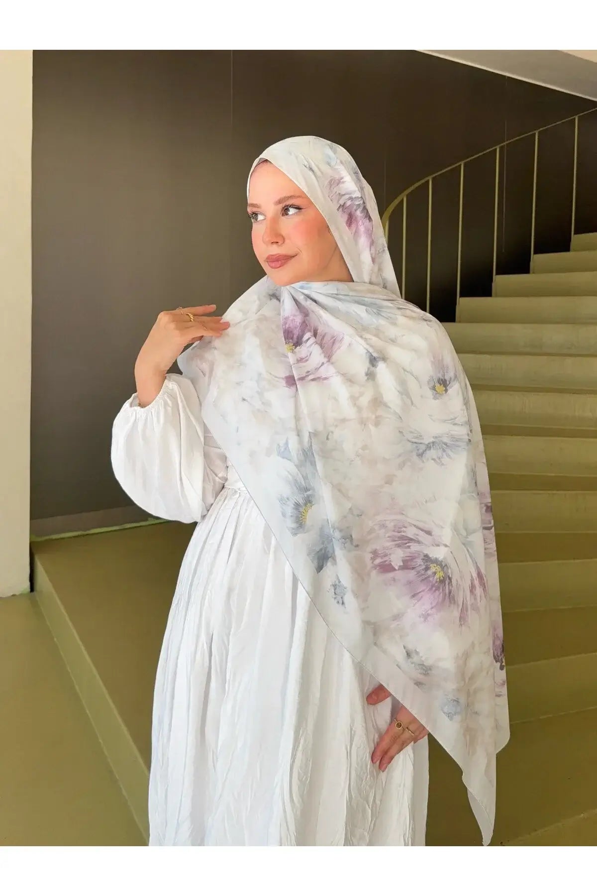 Fransız İpeği Desenli Şal kutulu gönderim sunumu bebek mavi