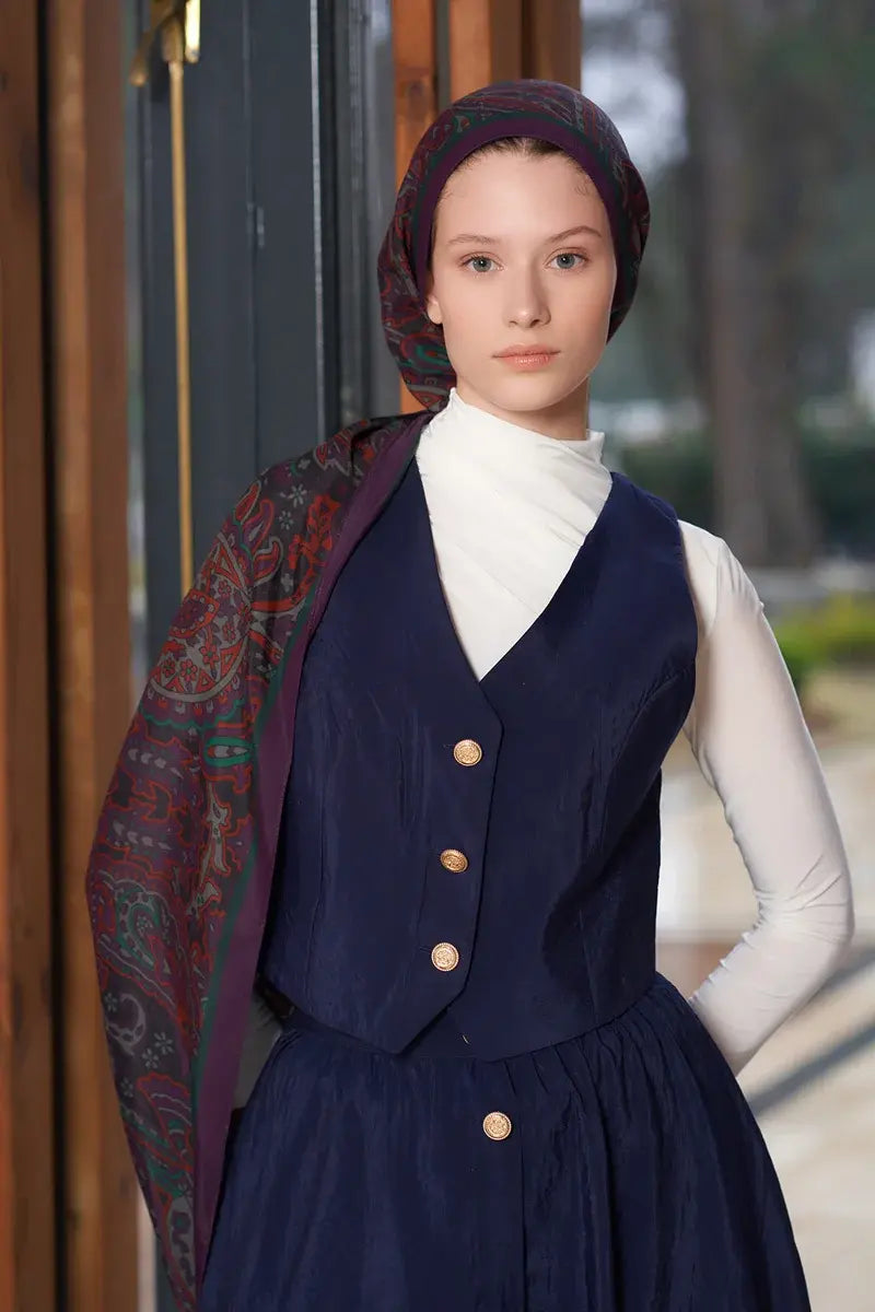 Heritage Visal Şal - Mürdüm
