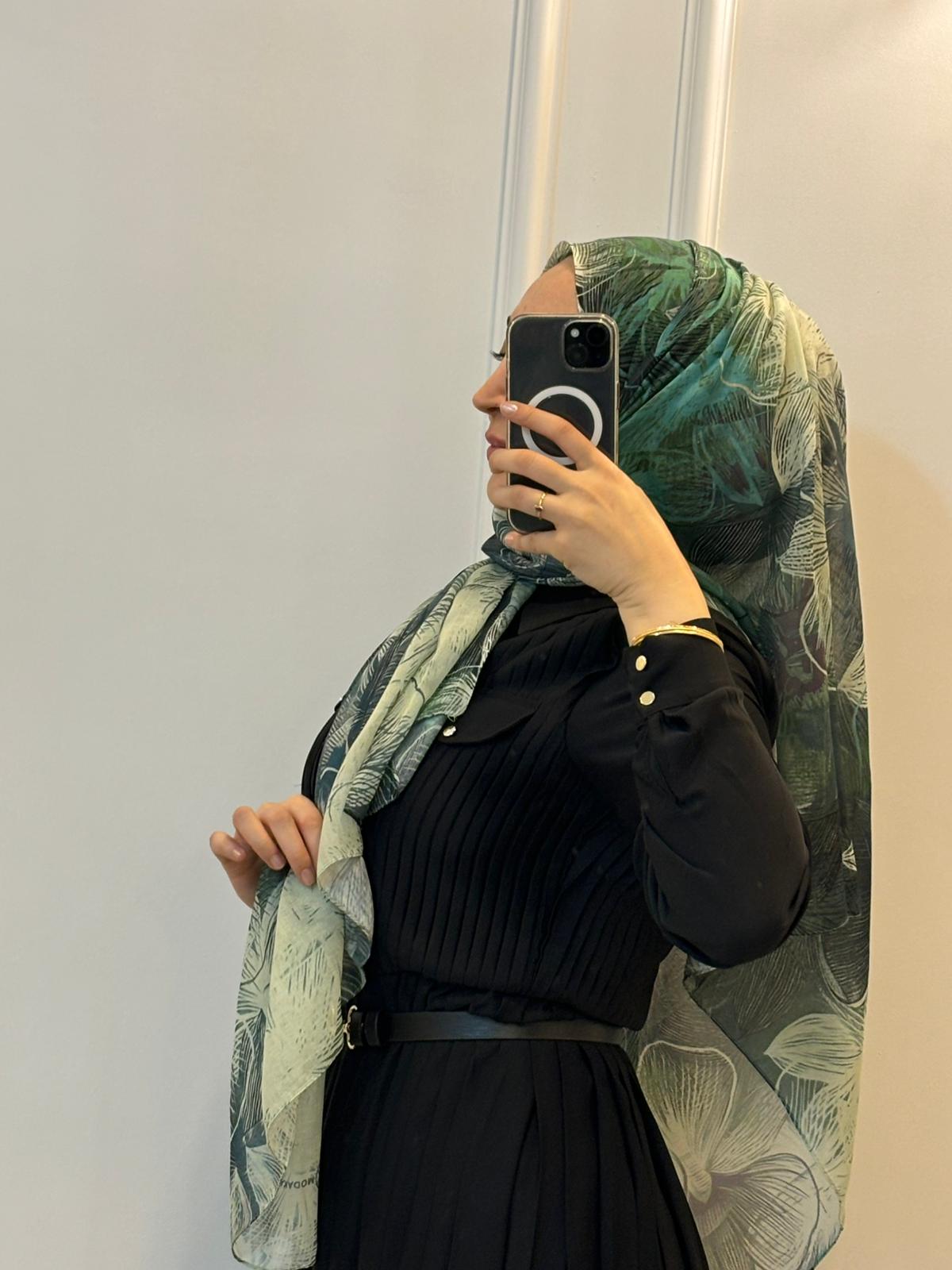 Esilda Desen Aya Şal - Yeşil