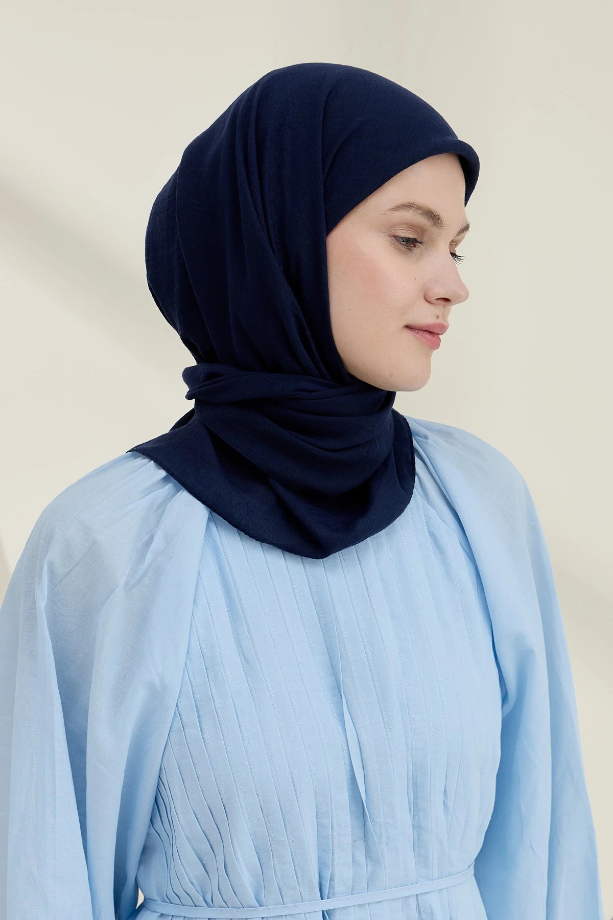 Neo Pamuk Eşarp lacivert önden görünüm