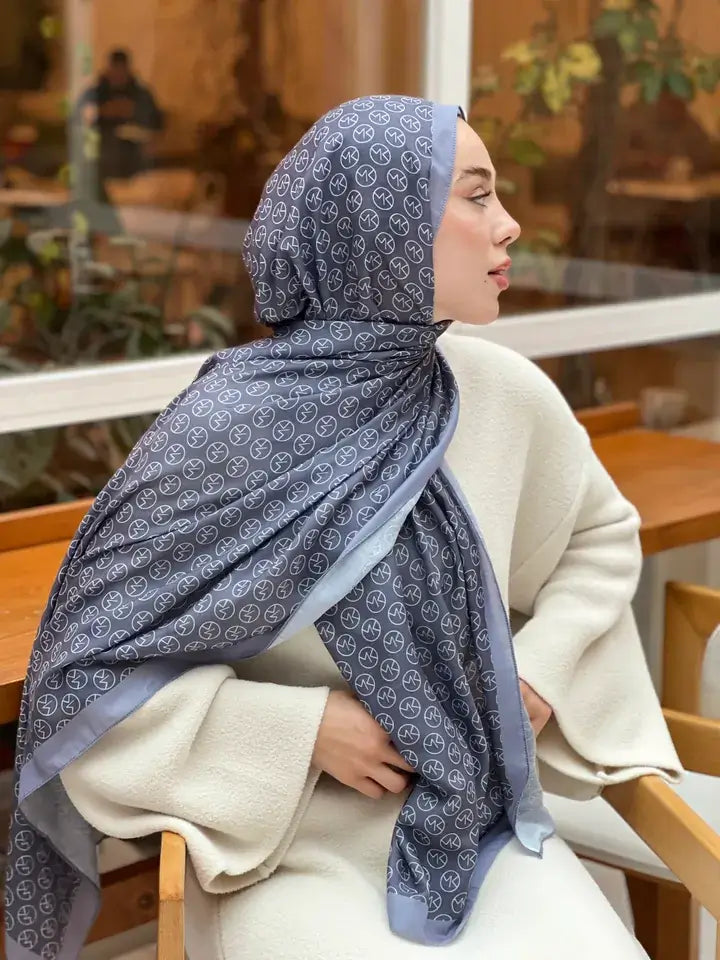 MK Desen Pamuk Şal - Gri