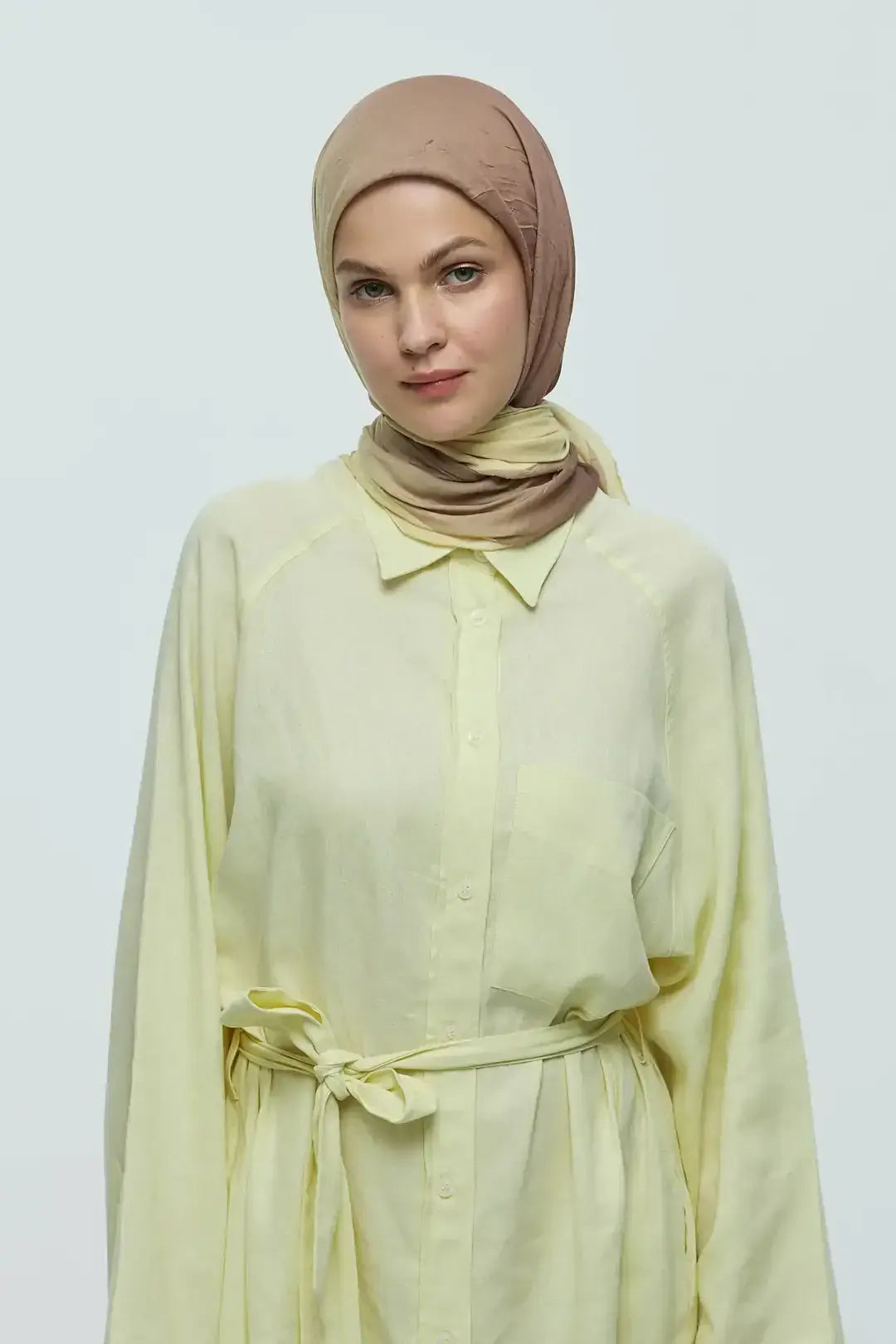 Bambu Eşarp Butter Yellow önden görünüm