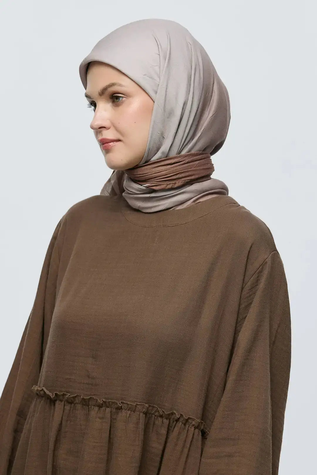 Bambu Eşarp Mirora Desen yakın plan bambu doku Koyu Vizon