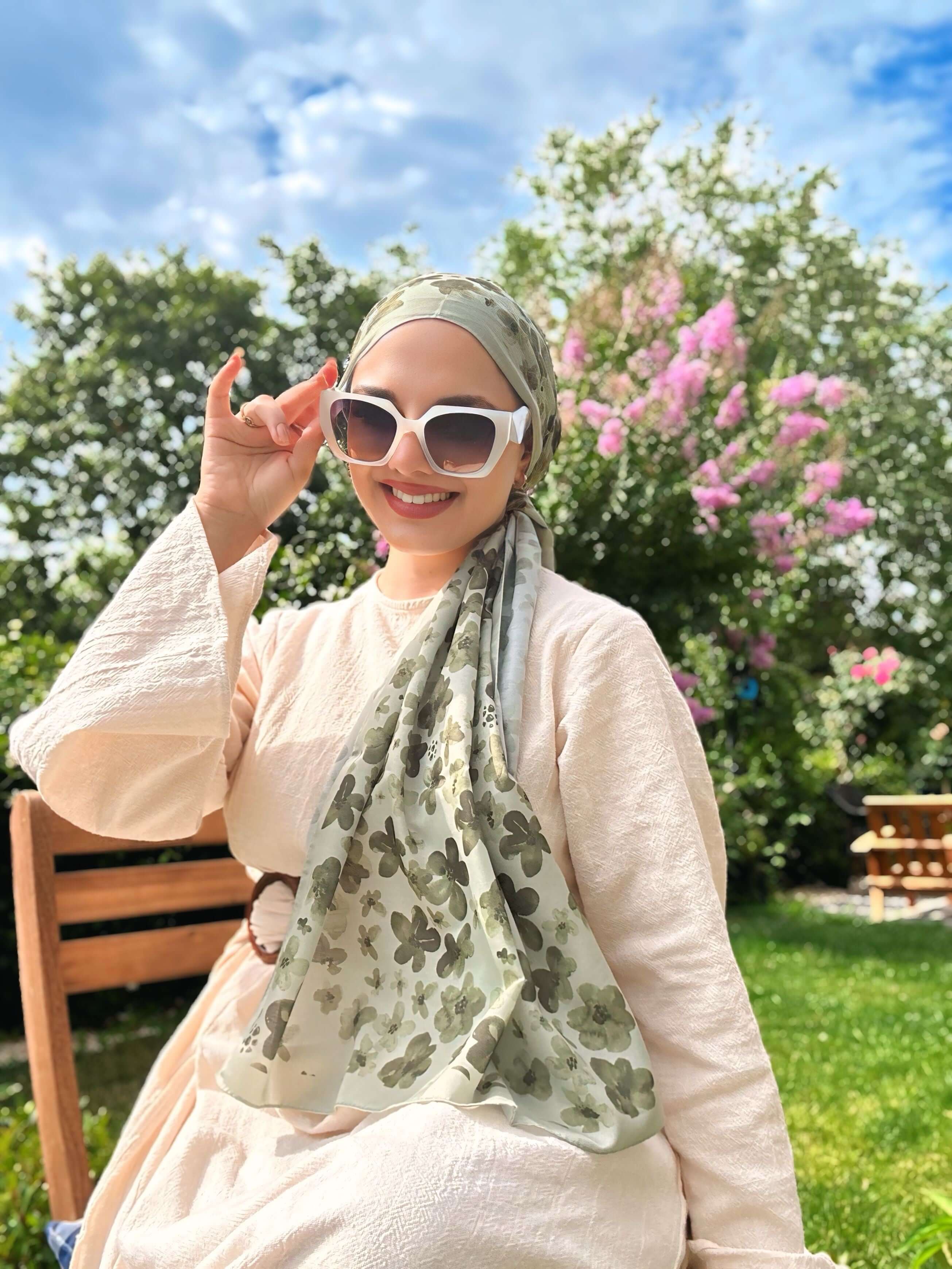 Blom Desen Soft Şal Mint ile ferah ve modern şıklık