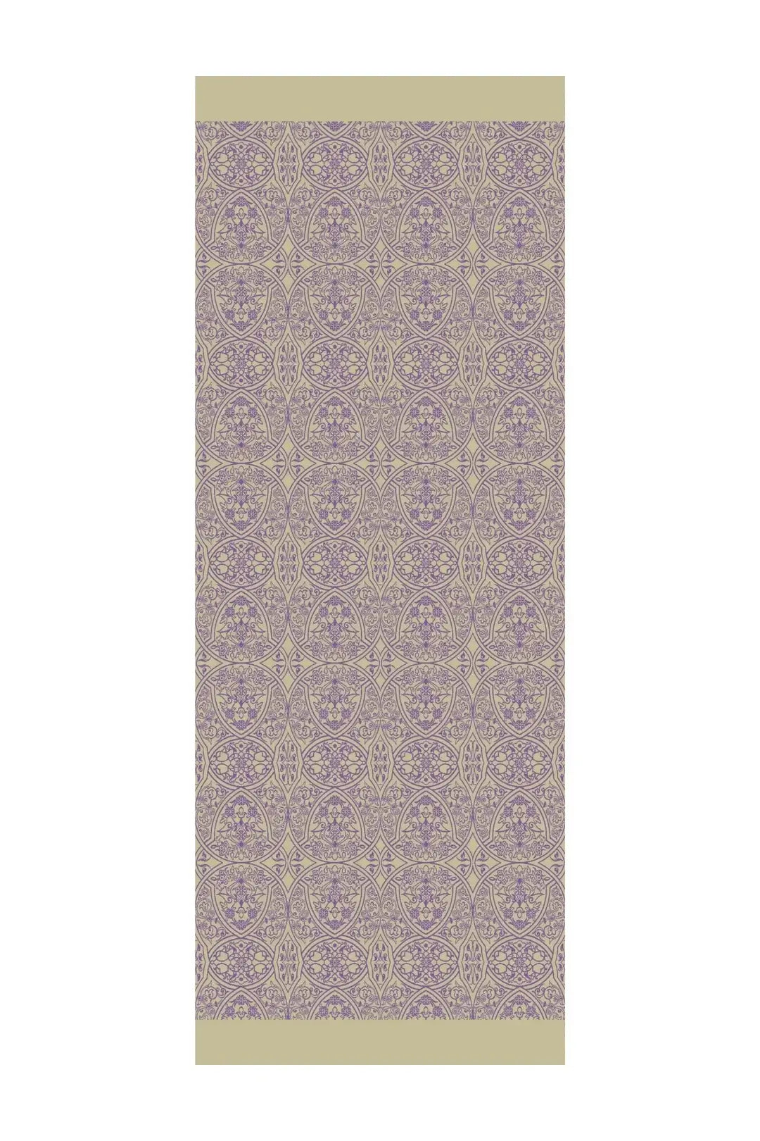 Yumuşak dokusuyla stilinizi tamamlayan zeytin-mor Morocco desen şal