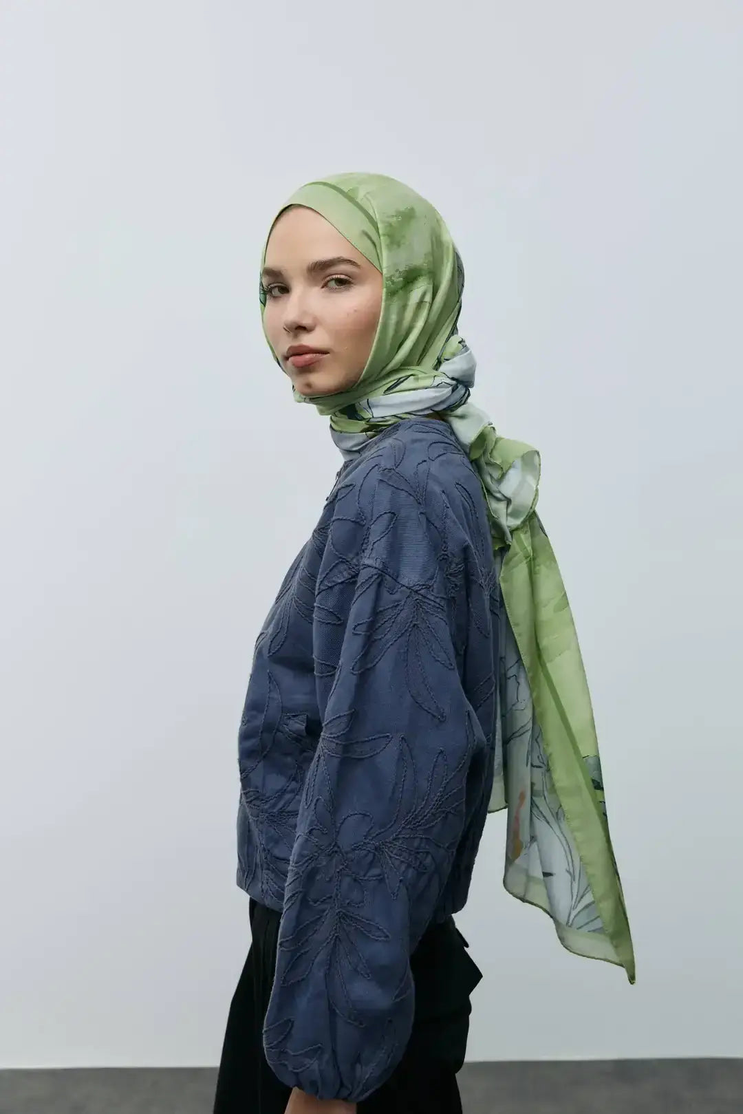 Pamuk Şal Adaçayı pamuk kumaş dokusu yakın plan