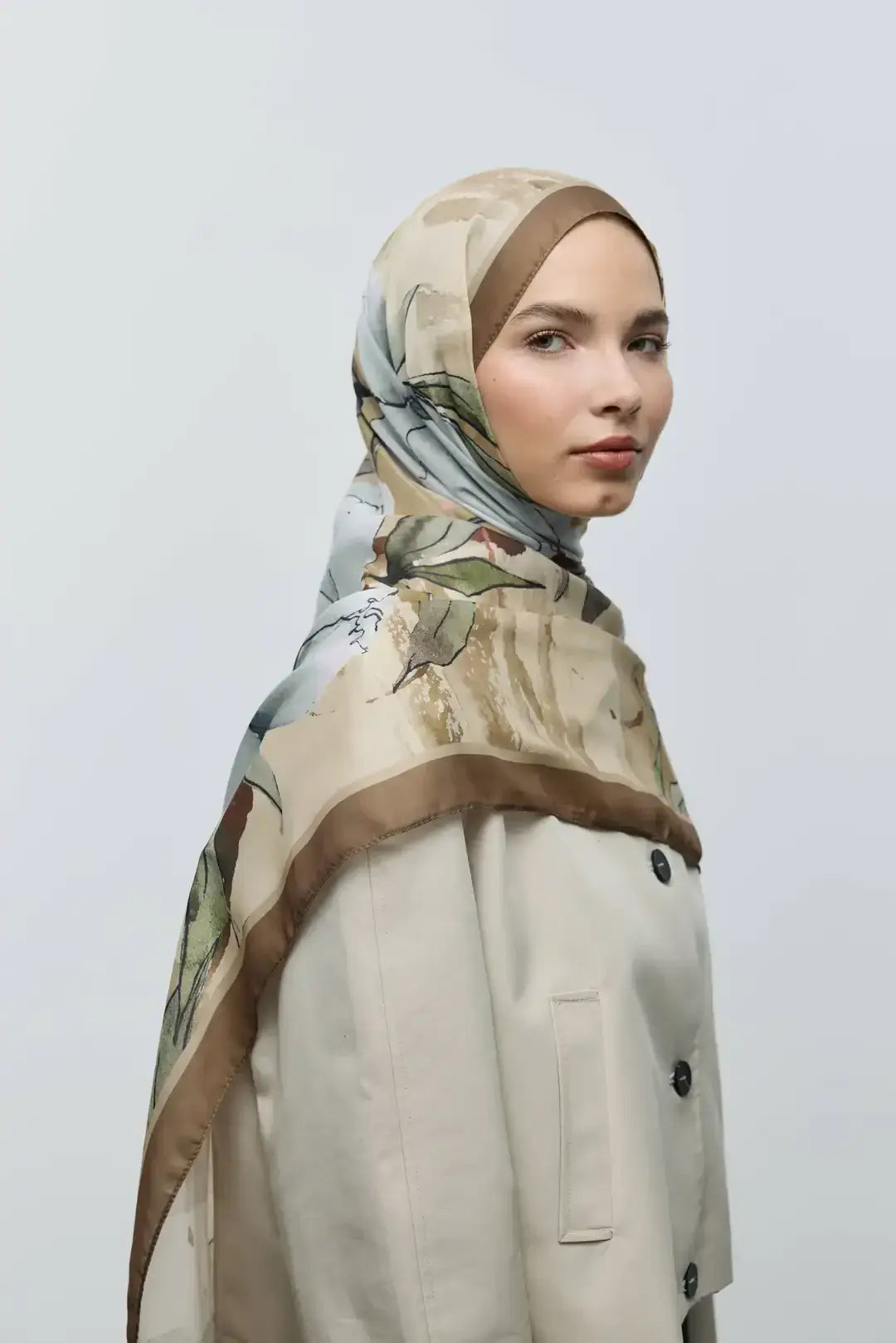 Pamuk Şal Kahverengi pamuk kumaş dokusu yakın plan