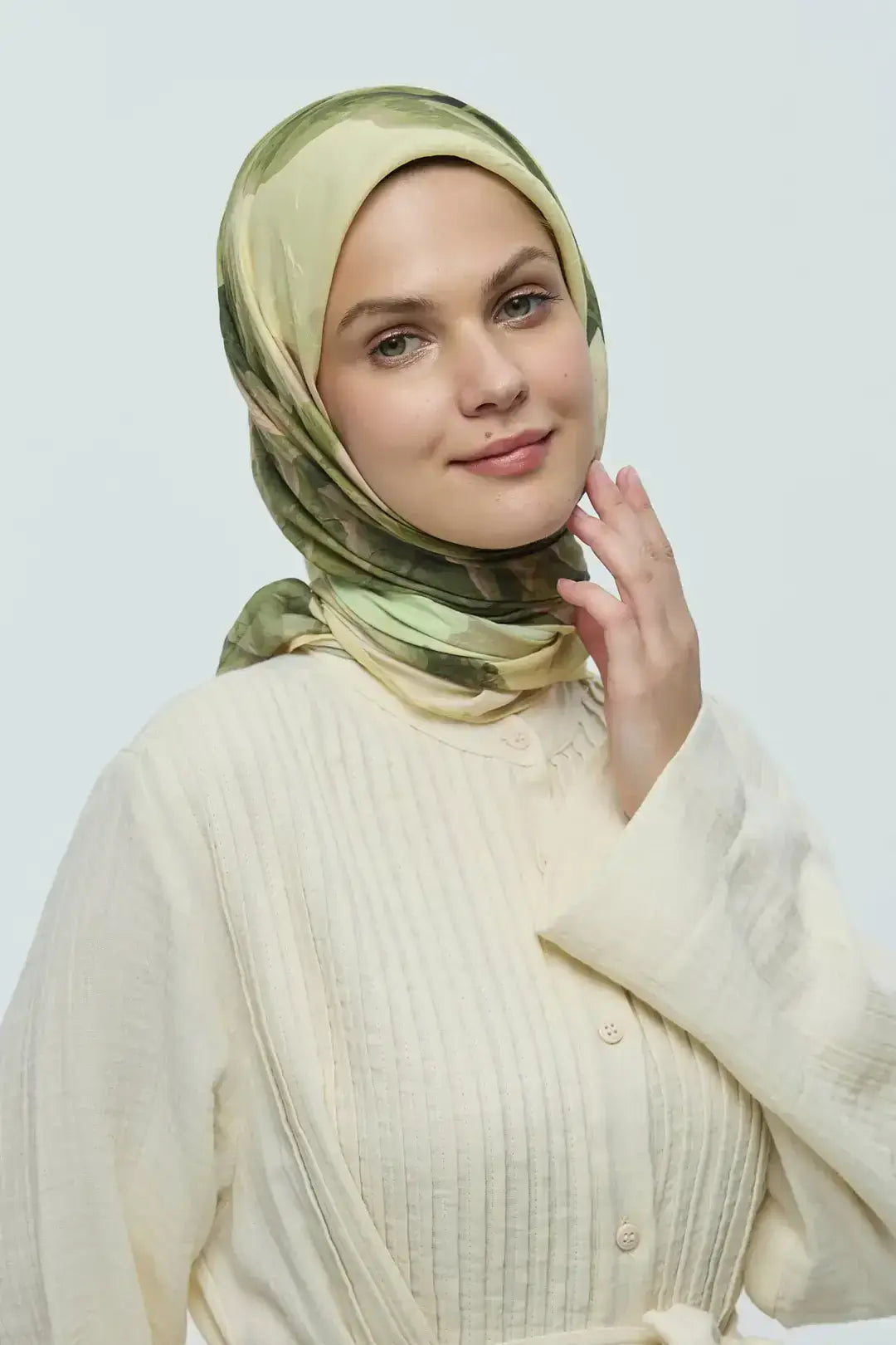 Bambu Eşarp Rosa Desen yakın plan bambu doku Butter Yellow