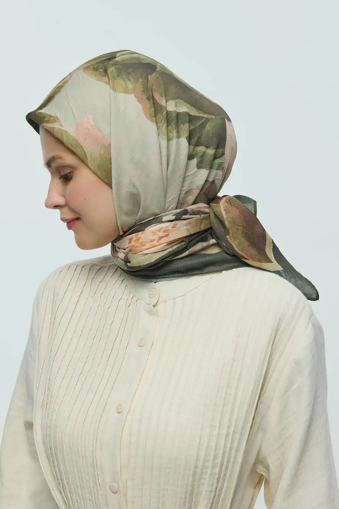 Bambu Eşarp Rosa Desen yakın plan bambu doku Haki