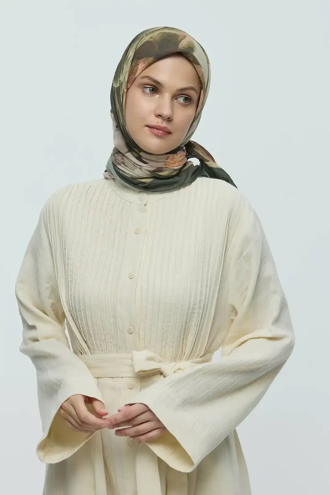 Bambu Eşarp Haki önden görünüm