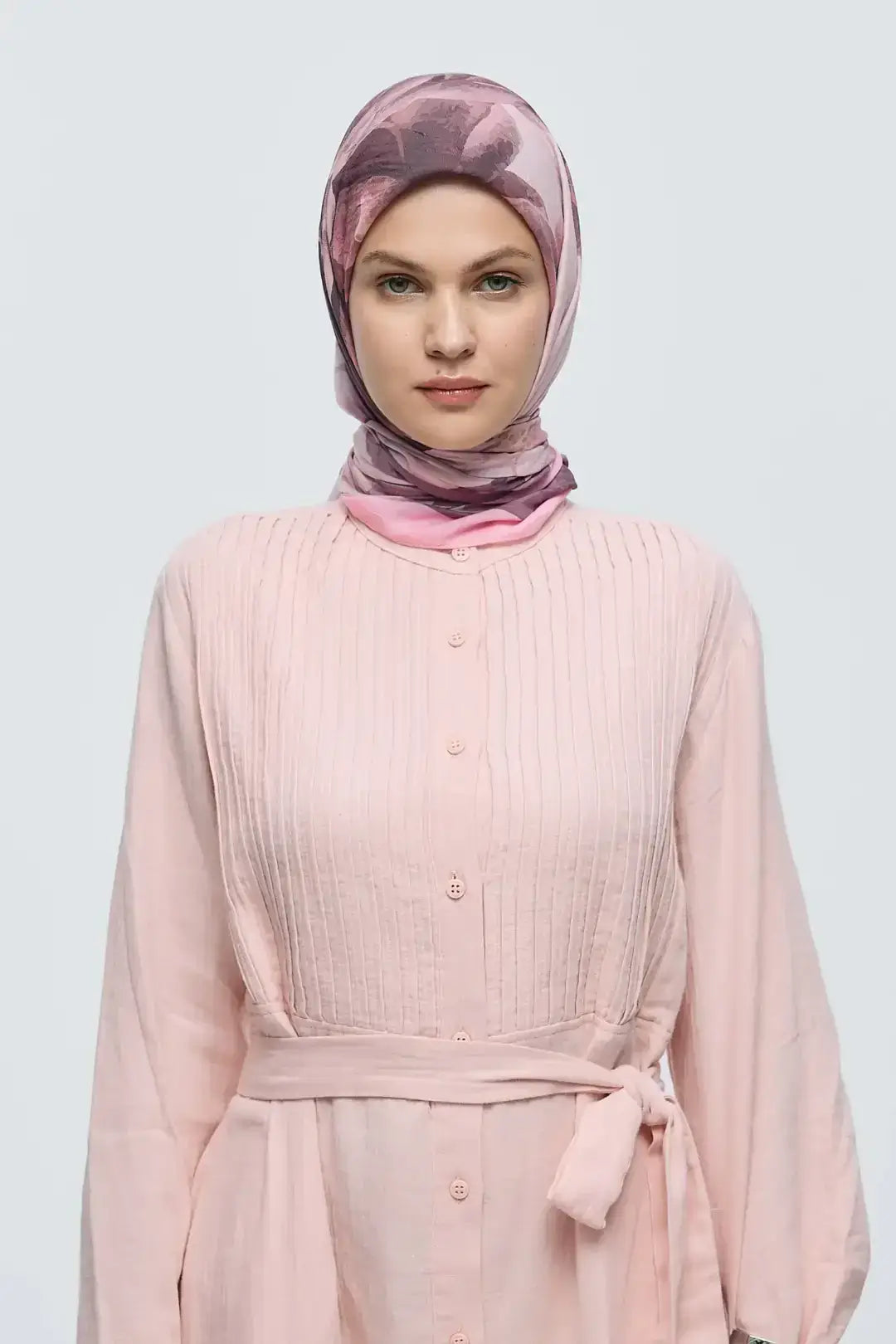 Bambu Eşarp Pembe önden görünüm