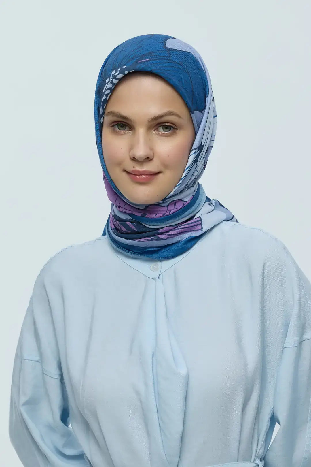 Bambu Eşarp İndigo önden görünüm