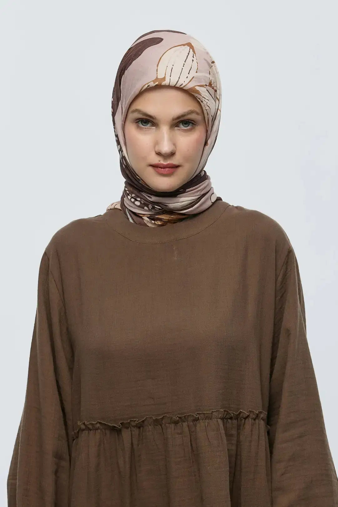 Bambu Eşarp Kahverengi önden görünüm