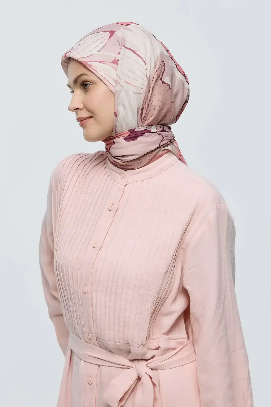 Bambu Eşarp Şakayık Desen yakın plan bambu doku Somon