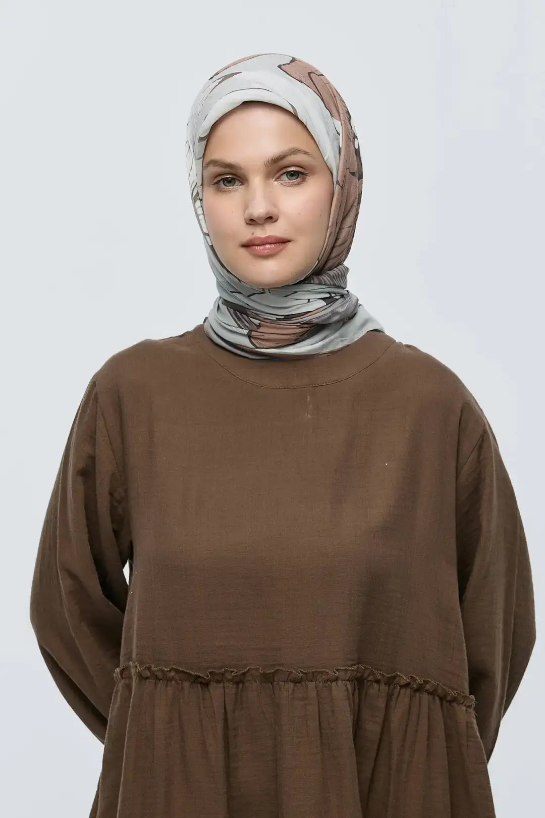 Bambu Eşarp Taş Vizon önden görünüm