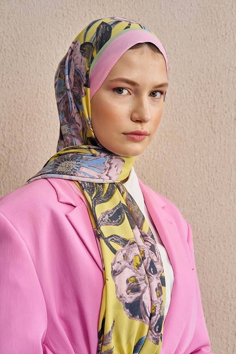 Celebrity Carmina Şal Sarı günlük kombin için şık şal