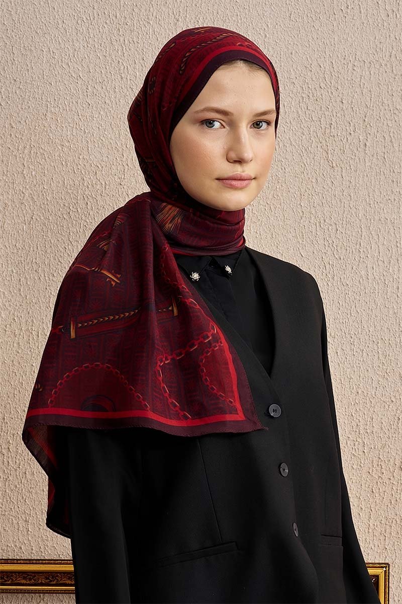 Celebrity Karte Şal - Bordo