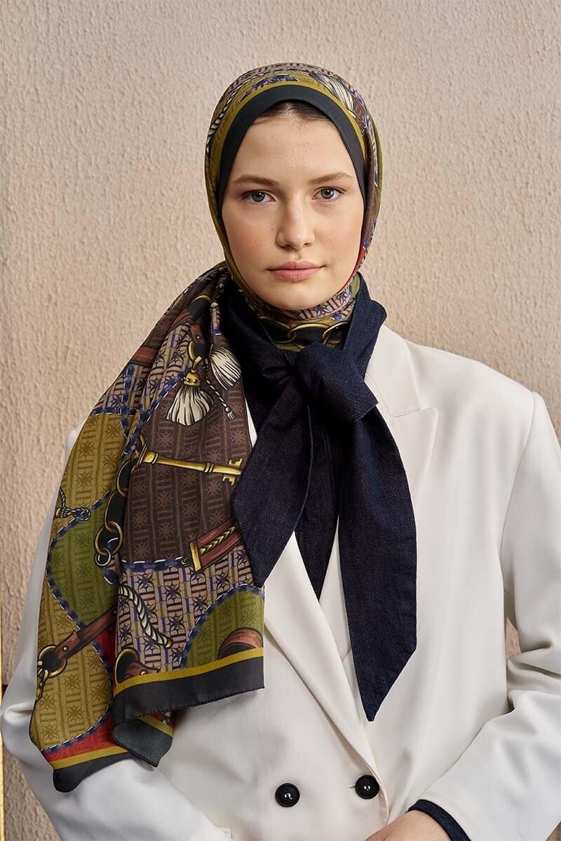 Celebrity Karte Şal Vizon modern tasarımlı şal modeli