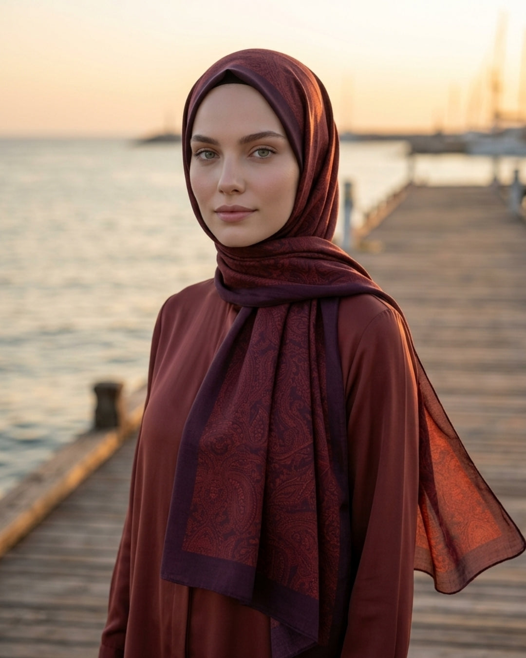 Heritage Saye Şal - Bordo