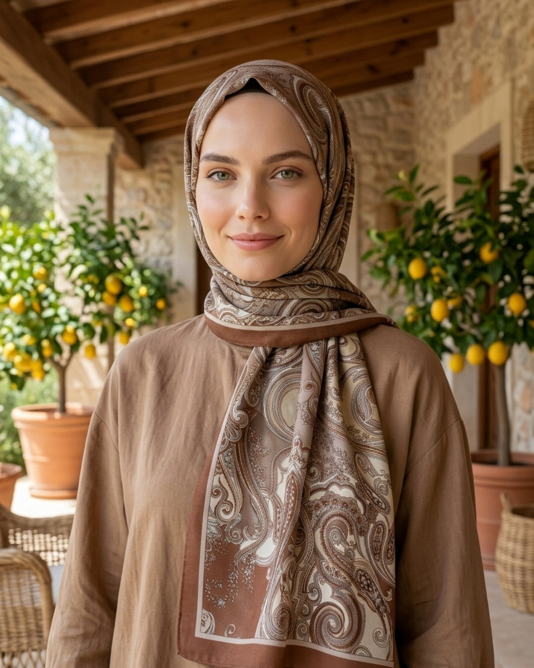 Heritage Gazel Şal - Kahverengi