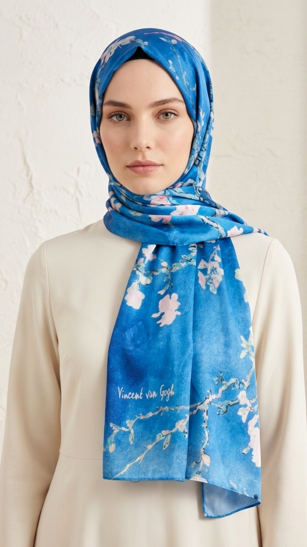 Van Gogh Badem Ağacı Art İpek Mavi | Sanatsal Şıklık