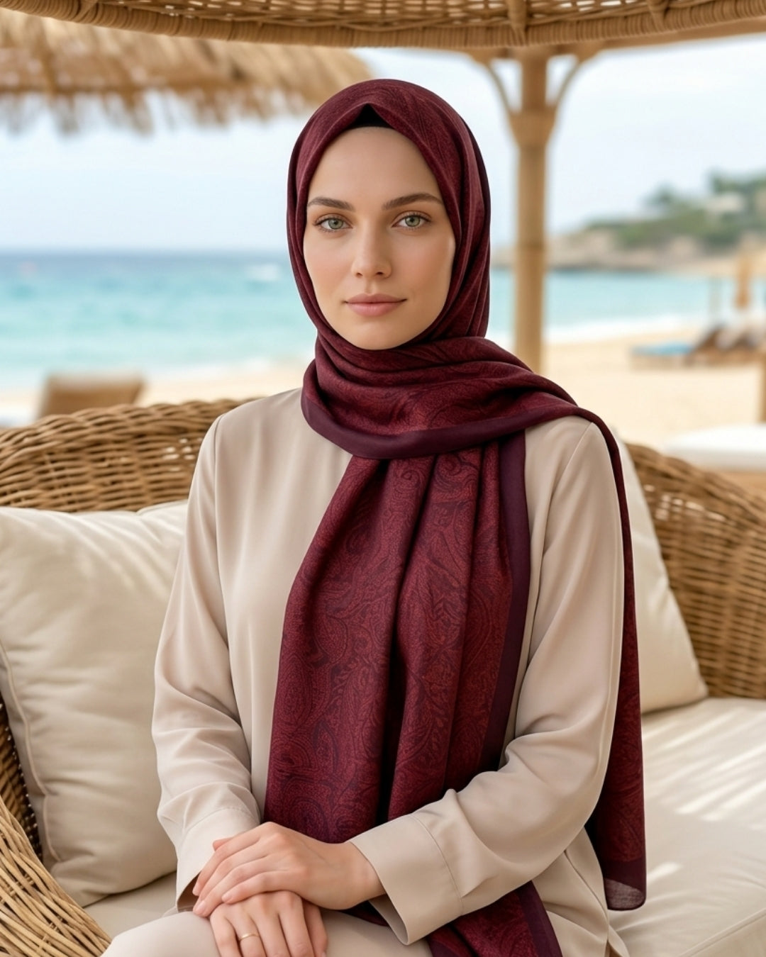 Heritage Saye Şal - Bordo