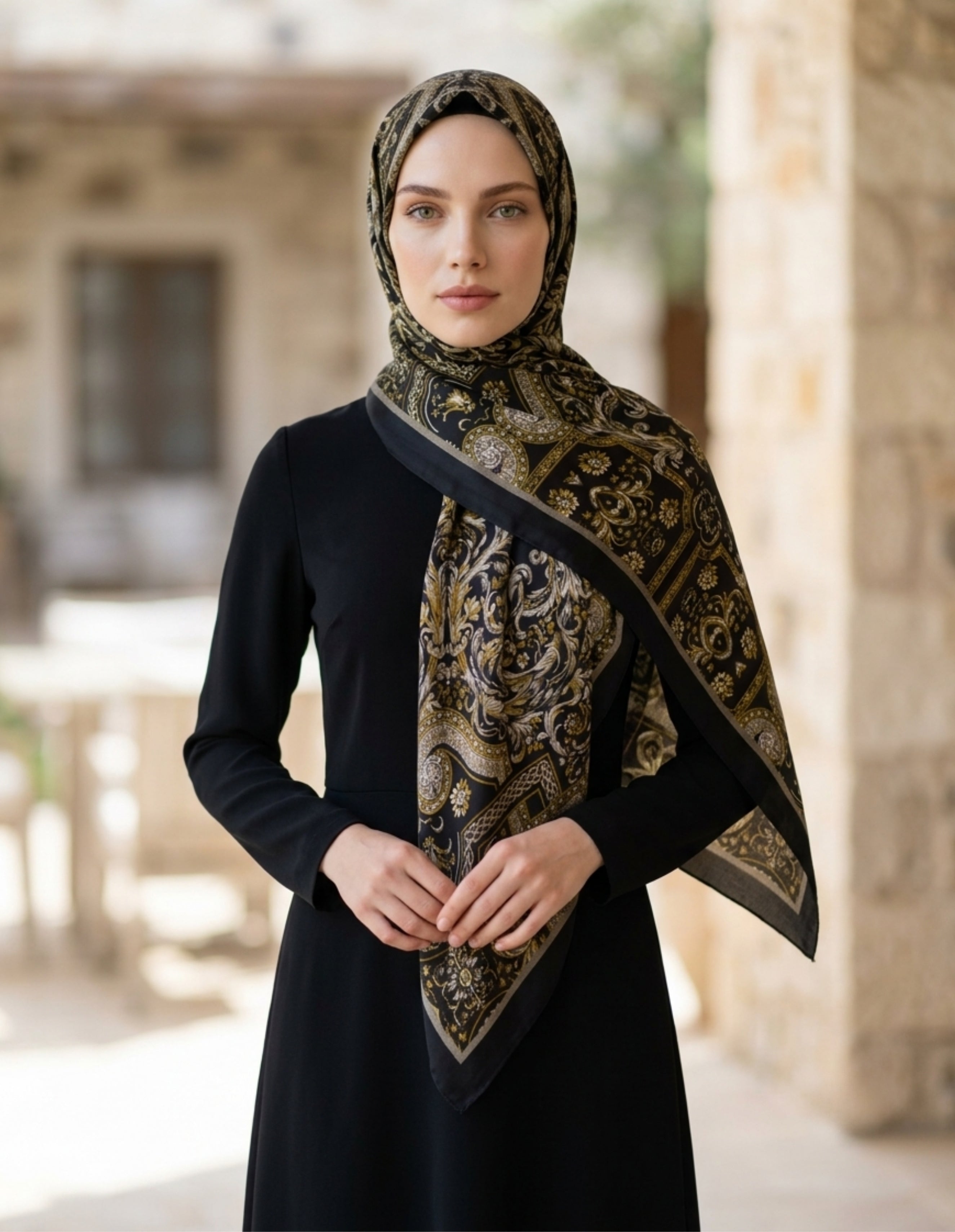 Celebrity Celestial Şal Siyah Gold – Zarif Işıltı