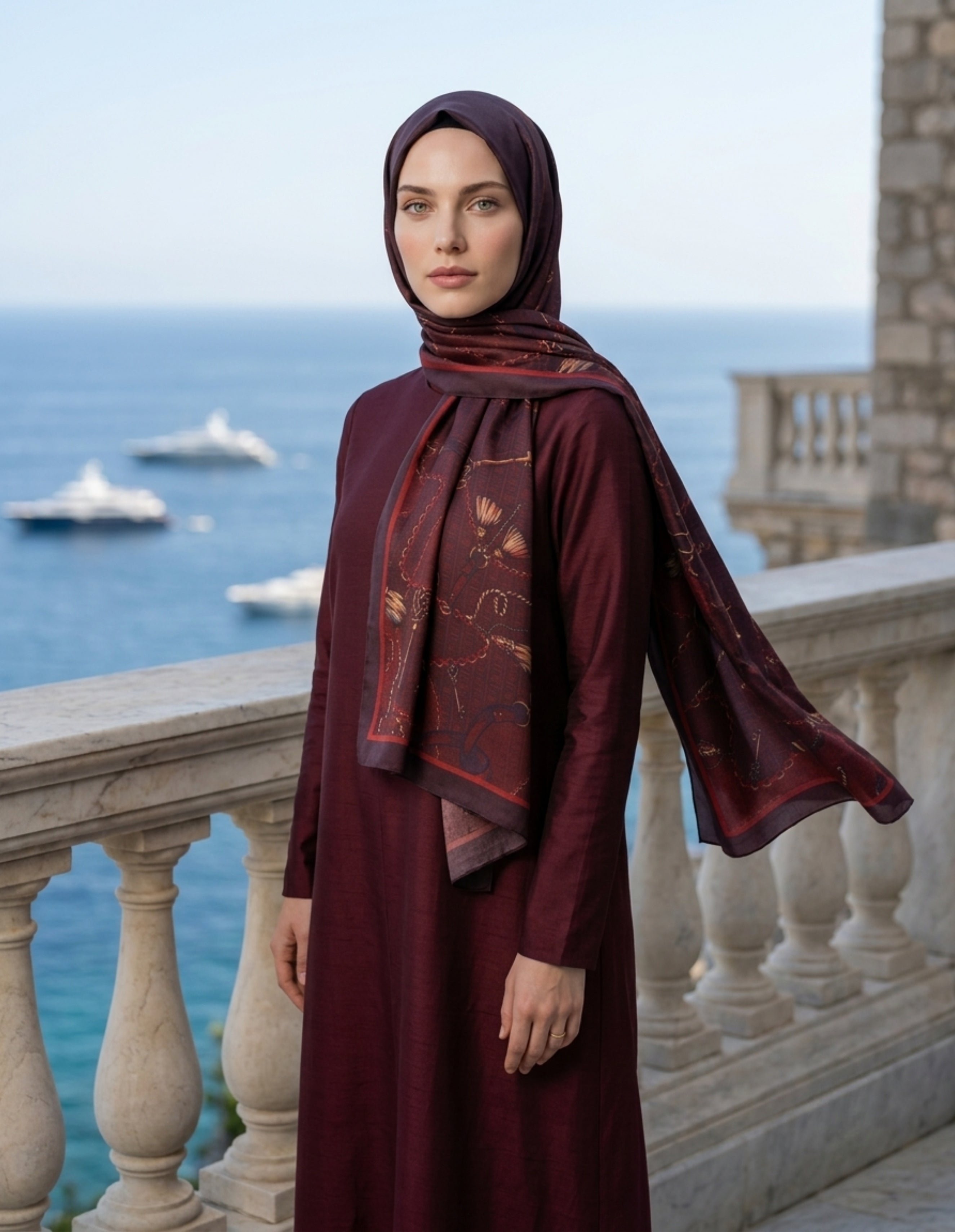 Celebrity Karte Şal Bordo – Şık ve Zarif