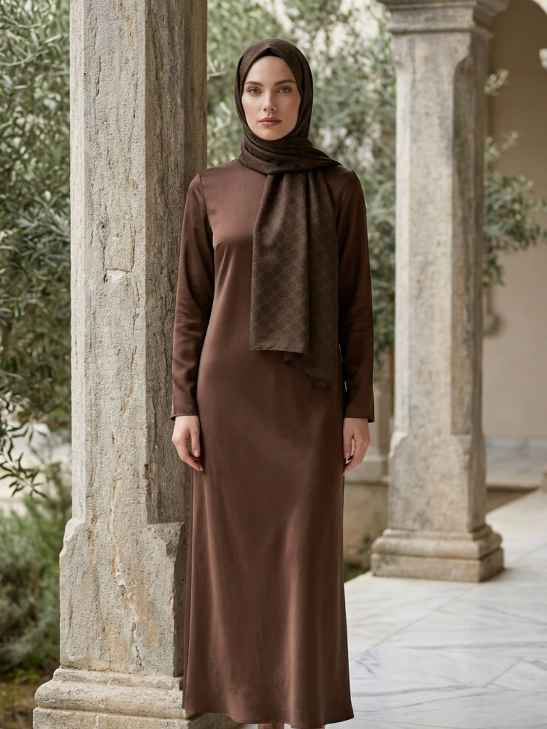 İtalyan Jakar Şal Monogram Desen Siyah - Asil ve Lüks Stil